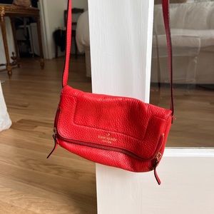 Red leather purse